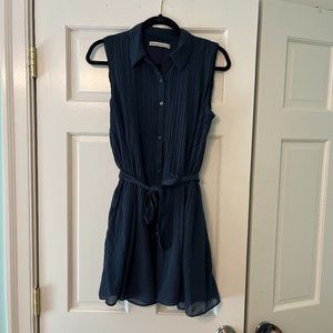 Abercrombie Navy Collared Dress (Size Medium)